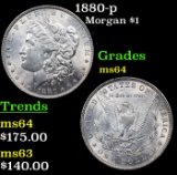 1880-p Morgan Dollar $1 Grades Choice Unc