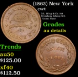 (1863) New York Civil War Token 1c Grades AU Details