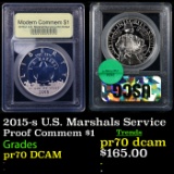 Proof 2015-s U.S. Marshals Service Modern Commem Dollar $1 Graded GEM++ Proof Deep Cameo BY USCG