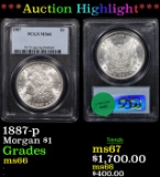 ***Auction Highlight*** PCGS 1887-p Morgan Dollar $1 Graded ms66 By PCGS (fc)