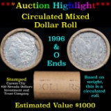 ***Auction Highlight*** Mixed Morgan Circ silver dollar roll, 20 coin 1896 & 'O' Ends (fc)