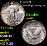 1929-d Standing Liberty Quarter 25c Grades Select+ Unc