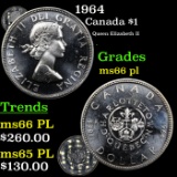 1964 Canada Dollar $1 Grades GEM+ UNC PL