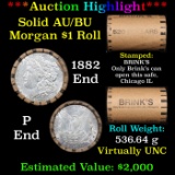 ***Auction Highlight***  AU/BU Slider Brinks Shotgun Morgan $1 Roll 1882 & P Ends Virtually UNC (fc)