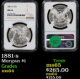 NGC 1881-s Morgan Dollar $1 Graded ms64 By NGC