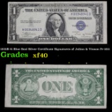 1935B $1 Blue Seal Silver Certificate Signatures of Julian & Vinson Fr-1611 Grades xf