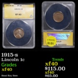 ANACS 1915-s Lincoln Cent 1c Graded xf40 By ANACS