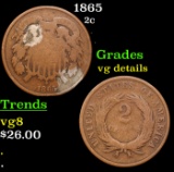 1865 Two Cent Piece 2c Grades vg details