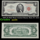 1963 $2 Red Seal United States Note Fr-1513 Grades Choice AU