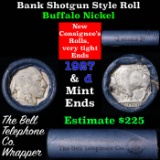 Buffalo Nickel Shotgun Roll in Old Bank Style 'Bell Telephone'  Wrapper 1927 & d Mint Ends