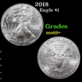 2018 Silver Eagle Dollar $1 Grades ms69+