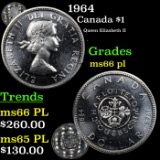 1964 Canada Dollar $1 Grades GEM+ UNC PL