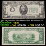 1934 $20 Green Seal Federal Reserve Note (Philadelphia, PA) Grades vf+