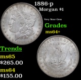 1886-p Morgan Dollar $1 Grades Choice+ Unc