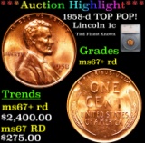 ***Auction Highlight*** 1958-d Lincoln Cent TOP POP! 1c Graded ms67+ rd By SEGS (fc)