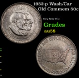 1952-p Wash/Car Old Commem Half Dollar 50c Grades Choice AU/BU Slider