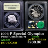 Proof 1995-P Special Olympics Modern Commem Dollar $1 Graded GEM++ Proof Deep Cameo BY USCG