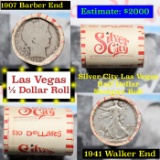 ***Auction Highlight*** Old Casino 50c Roll $10 Halves Las Vegas Silver City 1907 Barber & 1941 Walk