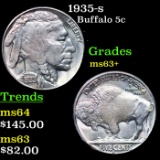 1935-s Buffalo Nickel 5c Grades Select+ Unc