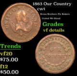 1863 Our Country Civil War Token 1c Grades vf details