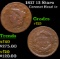 1817 13 Stars Coronet Head Large Cent 1c Grades vf+