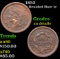 1853 Braided Hair Large Cent 1c Grades AU Details