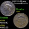 1817 15 Stars Coronet Head Large Cent 1c Grades vf++