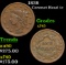 1838 Coronet Head Large Cent 1c Grades xf+