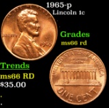 1965-p Lincoln Cent 1c Grades GEM+ Unc RD