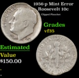 1956-p Roosevelt Dime Mint Error 10c Grades vf++