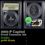 Proof 2001-P Capitol Modern Commem Half Dollar 50c Graded GEM++ Proof Deep Cameo By USCG