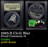Proof 1995-S Civil War Modern Commem Dollar $1 Graded GEM++ Proof Deep Cameo By USCG