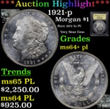 ***Auction Highlight*** 1921-p Morgan Dollar $1 Graded Choice Unc+ PL By USCG (fc)