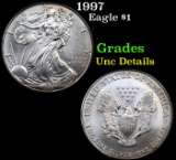 1997 Silver Eagle Dollar $1 Graded unc details