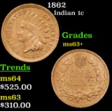 1862 Indian Cent 1c Grades Select+ Unc