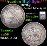 ***Auction Highlight*** 1870-p Seated Liberty Dollar $1 Graded au58 By SEGS (fc)