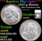 ***Auction Highlight*** 1937-p Boone Old Commem Half Dollar 50c Grades Gem++ Unc By SEGS