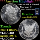 ***Auction Highlight*** NGC 1884-cc Morgan Dollar GSA Hoard $1 Graded ms63 pl By NGC (fc)