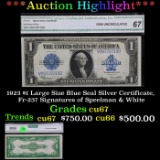 ***Auction Highlight*** 1923 $1 Large Size Blue Seal Silver Certificate, Fr-237 Signatures of Speelm
