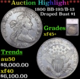 ***Auction Highlight*** 1800 Draped Bust Dollar BB-193/B-13 $1 Graded xf45+ By SEGS (fc)