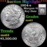 ***Auction Highlight*** 1904-s Morgan Dollar $1 Graded ms63 By SEGS (fc)