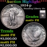 ***Auction Highlight*** 1924-p Standing Liberty Quarter 25c Graded ms65+ FH By SEGS