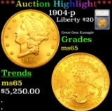 ***Auction Highlight*** 1904-p Gold Liberty Double Eagle $20 Graded ms65 By SEGS (fc)