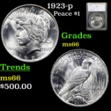 1923-p Peace Dollar $1 Graded ms66 By SEGS