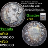 1882-H Queen Victoria Canada Quarter 25c KM-5 Graded vf25 By SEGS