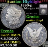 ***Auction Highlight*** 1890-p Morgan Dollar $1 Graded ms64+ dmpl By SEGS (fc)