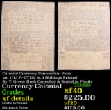 Colonial Currency Connecticut June 1st, 1773 Fr-CT170 5s 5 Shillings Printed By T. Green Slash Cance