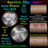 ***Auction Highlight*** Solid Uncirculated Peace silver dollar roll 1924 & P Ends, 20 coins (fc)