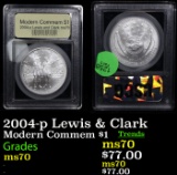 2004-p Lewis & Clark Modern Commem Dollar $1 Graded ms70, Perfection By USCG