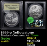 1999-p Yellowstone Modern Commem Dollar $1 Graded ms69+ By USCG